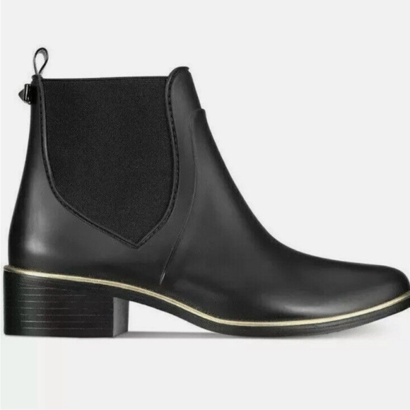 Kate Spade black with gold trim size 11 ankle rain boots - Picture 5 of 11
